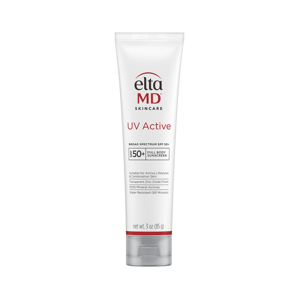 EltaMD front tube showing product branding and SPF benefit