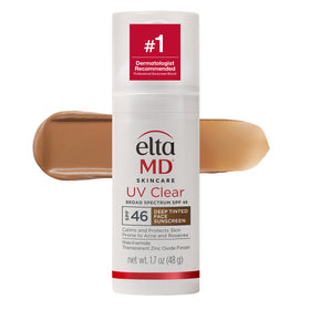 EltaMD front pump bottle showing product and travel size benefit