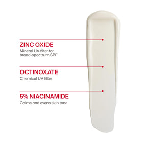Model showing EltaMD no white cast finish for natural-looking protection