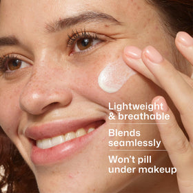 EltaMD pump dispensing sunscreen demonstrating easy controlled application