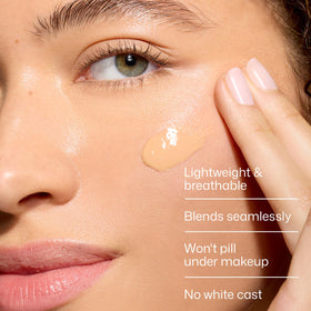 EltaMD texture swatch showing lightweight, blendable finish for natural look