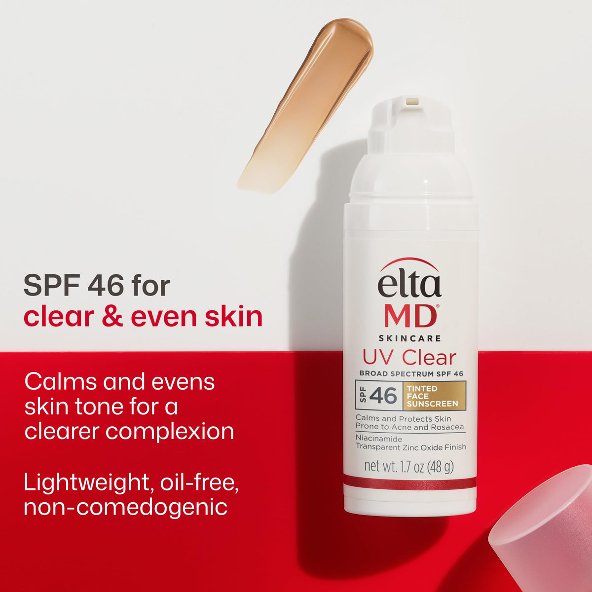 EltaMD pump dispensing tinted sunscreen for mess-free, controlled application