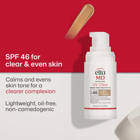 Tinted swatch of EltaMD UV Clear on skin showing even coverage and no white cast