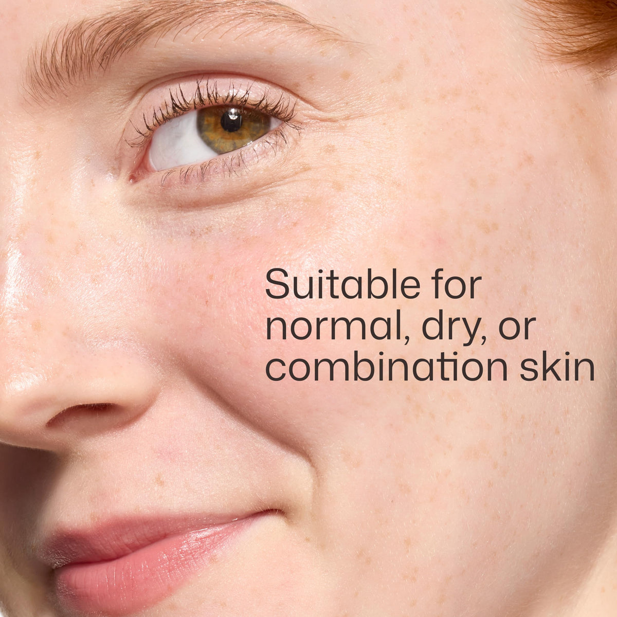 EltaMD applied to cheek showing even coverage and subtle semi-matte look