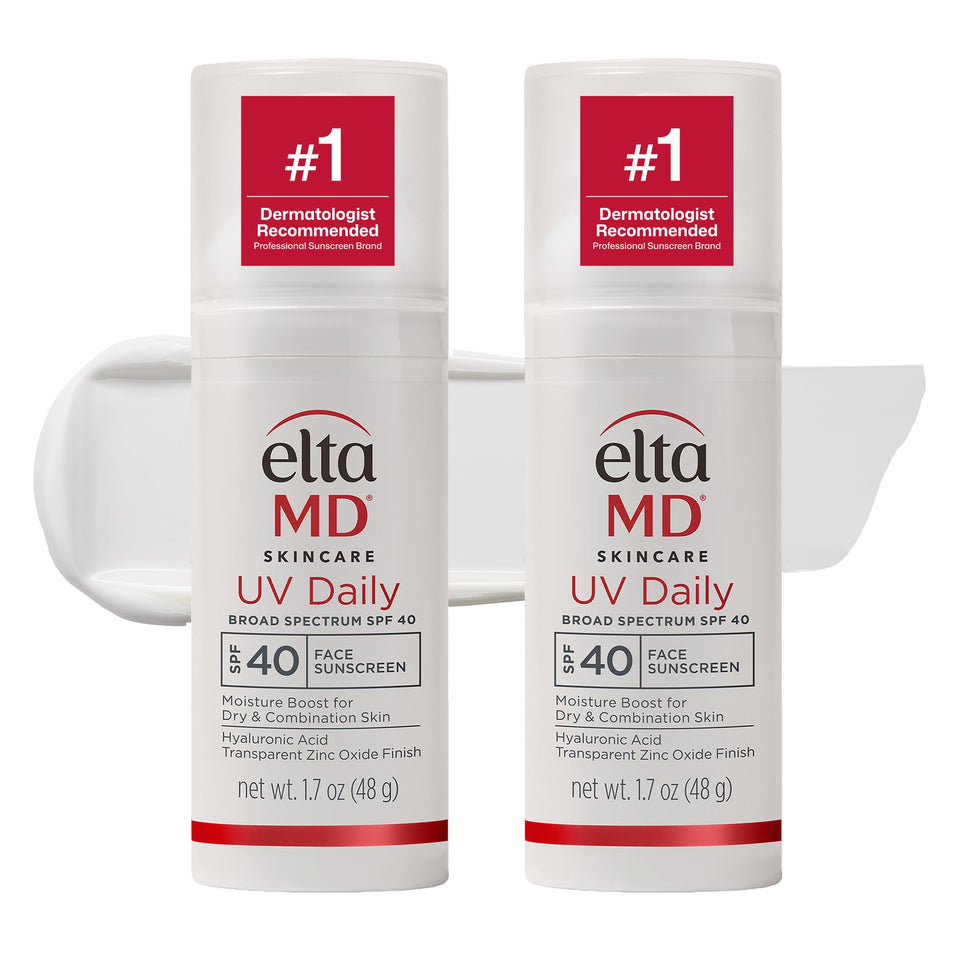 EltaMD UV Daily front packaging showing pump and clean design, conveys convenience