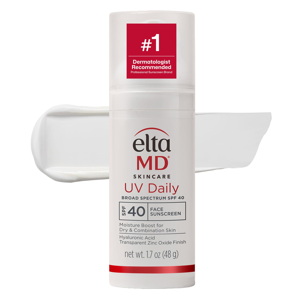 EltaMD UV Daily front pump bottle showing clean design and portability