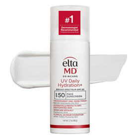 EltaMD front pump bottle showing product and branding for confident daily protection
