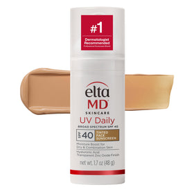 EltaMD front packaging showing SPF 40 and tinted moisturizer benefits