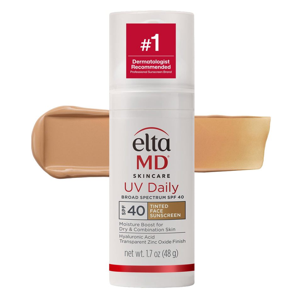 EltaMD front packaging showing SPF 40 and tinted moisturizer benefits