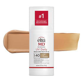 EltaMD front packaging showing pump and tinted moisturizer benefits