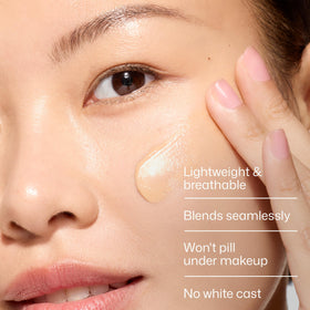 Texture swatch of EltaMD tinted sunscreen showing hydrating, smooth finish