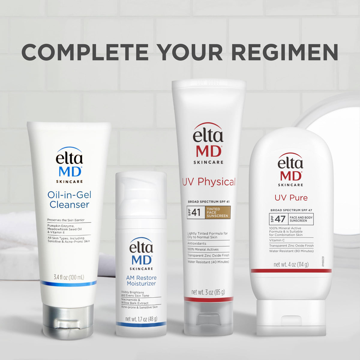 EltaMD ingredients label panel showing mineral actives transparency