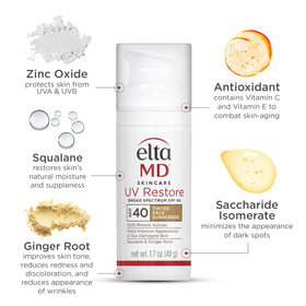 EltaMD texture close-up showing creamy mineral tint and moisturizing finish