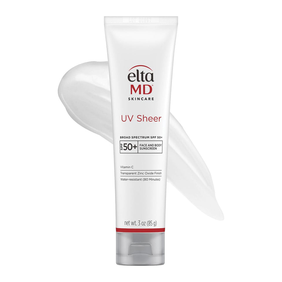 EltaMD front tube showing SPF 50+ and compact travel size for easy protection