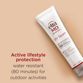 EltaMD lotion texture closeup demonstrating quick-absorbing finish benefit