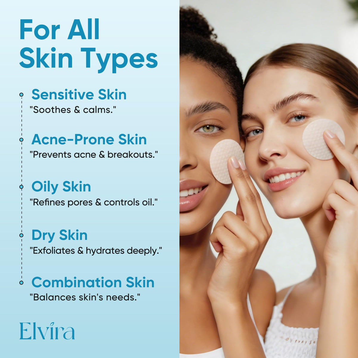 Elvira label close-up highlighting 10% glycolic, 2% salicylic and niacinamide