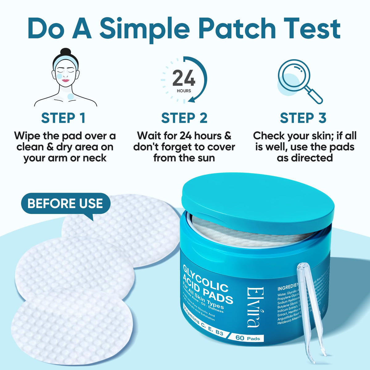 Elvira pad on vanity in nighttime routine setting to suggest evening use