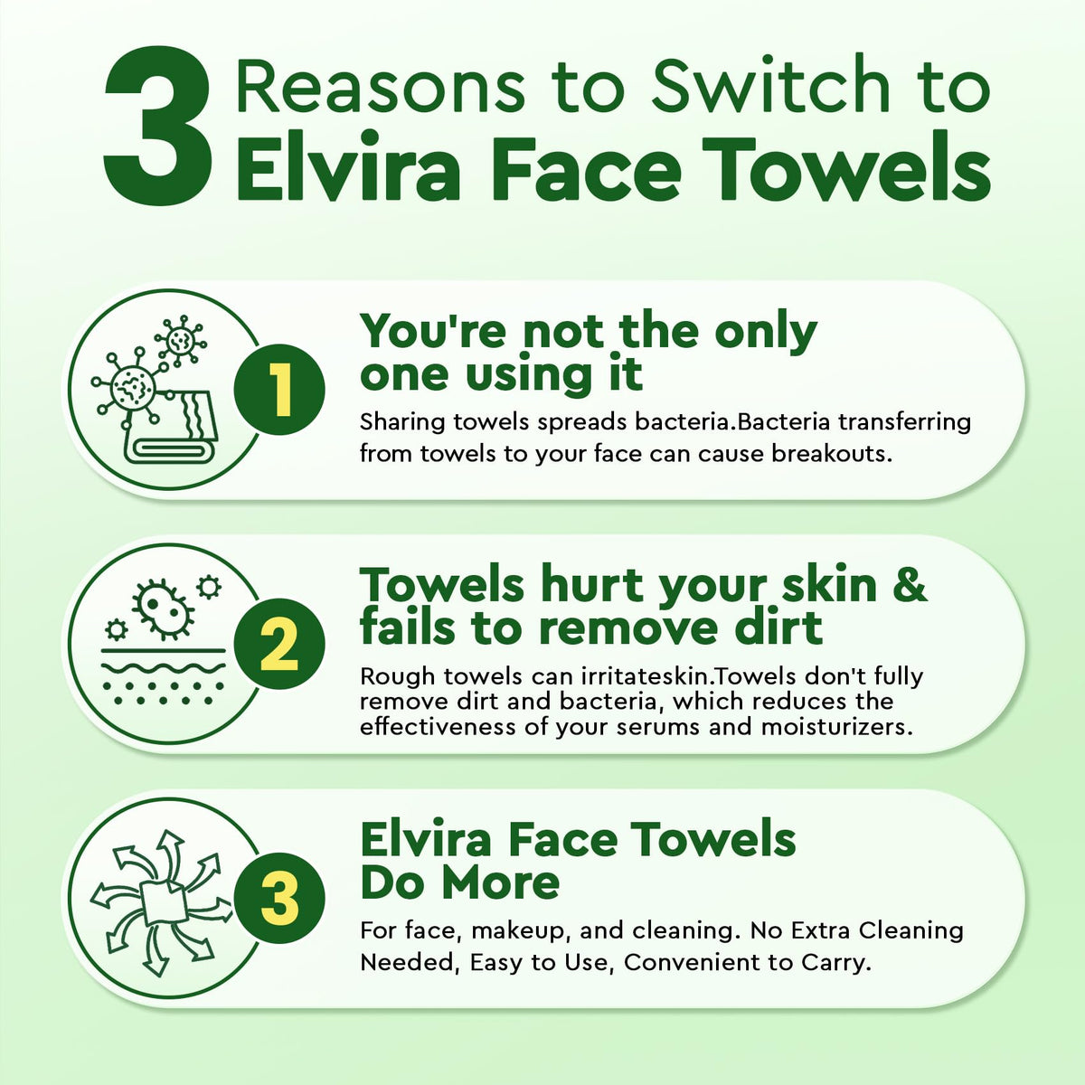 Elvira towel stack beside common items demonstrating size and quantity