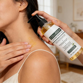 Vanity scene with Elycira oil showing everyday routine and elevated ritual