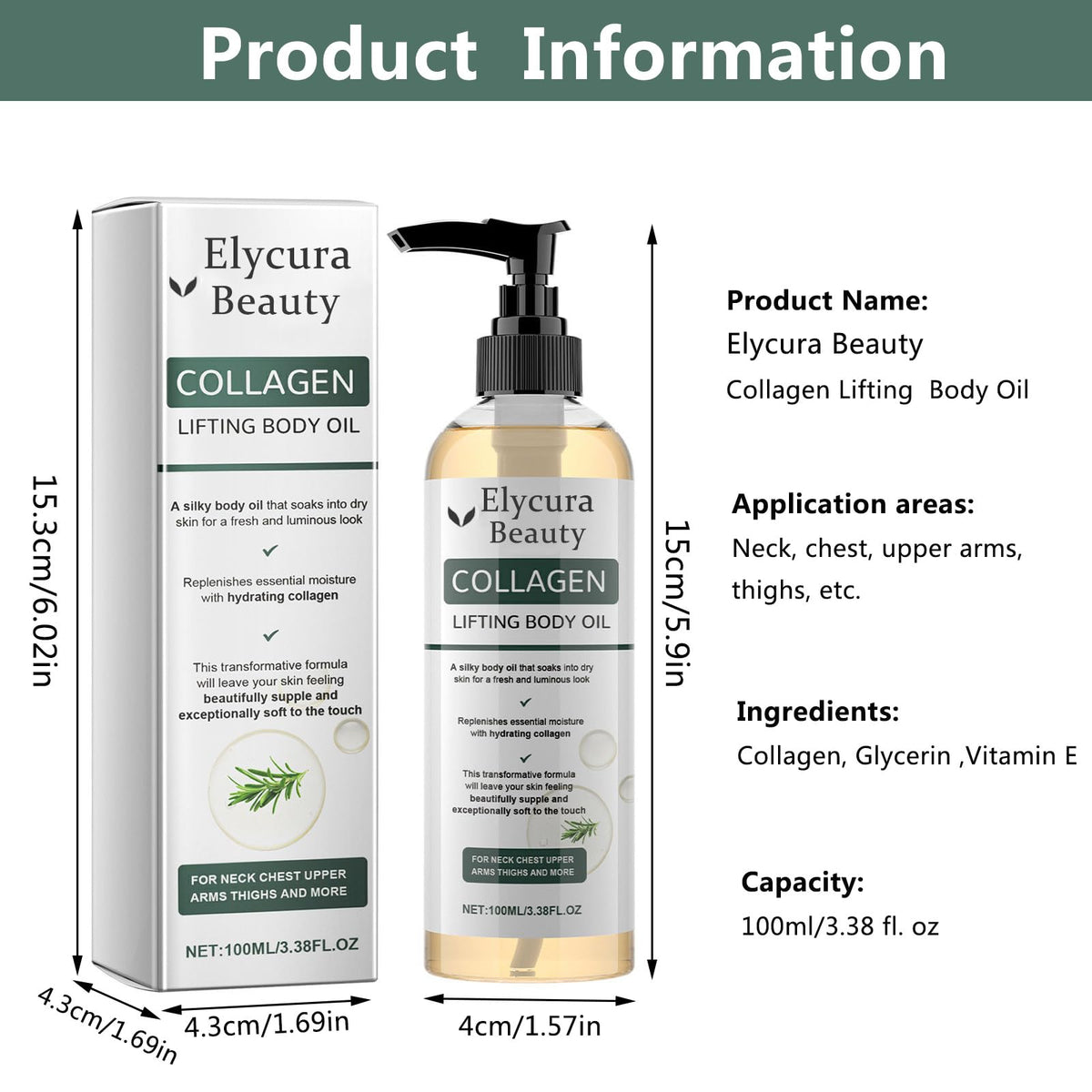 Elycura Beauty texture closeup revealing lightweight oil for fast absorption benefit