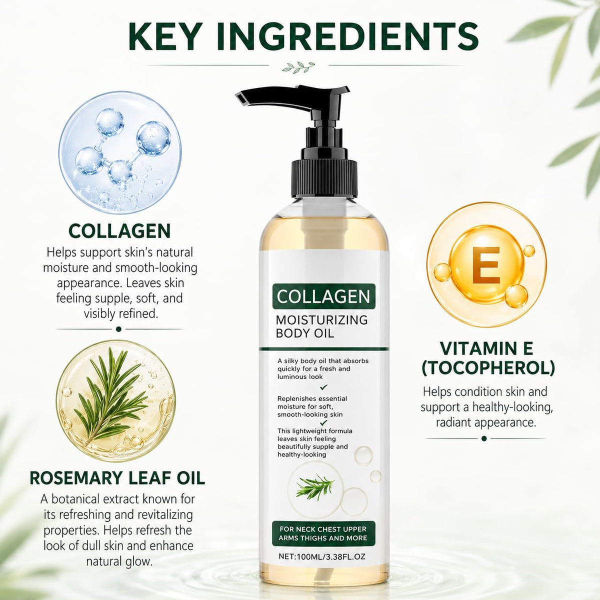 Elycura oil applied on arm demonstrating fast absorption and smooth feel benefit
