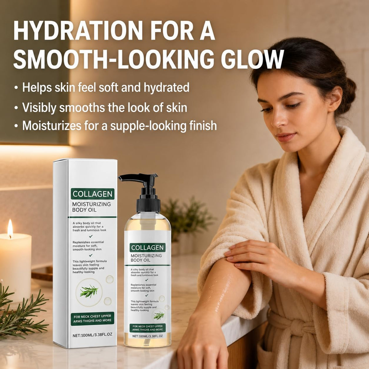 Elycura bottle in bathroom lifestyle setting conveying daily routine benefit