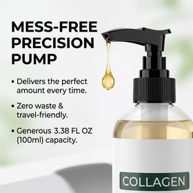 Elycura Collagen Oil with botanical extracts display highlighting natural ingredient benefits