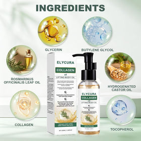 Elycura Collagen Oil bottle held in hands showing travel-friendly size