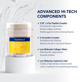 ElySeoul applied on neck demonstrating lifting motion and visible smoothing