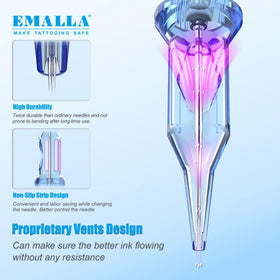 Emalla ELIOT cartridges staged in a studio setting illustrating professional use and reliability