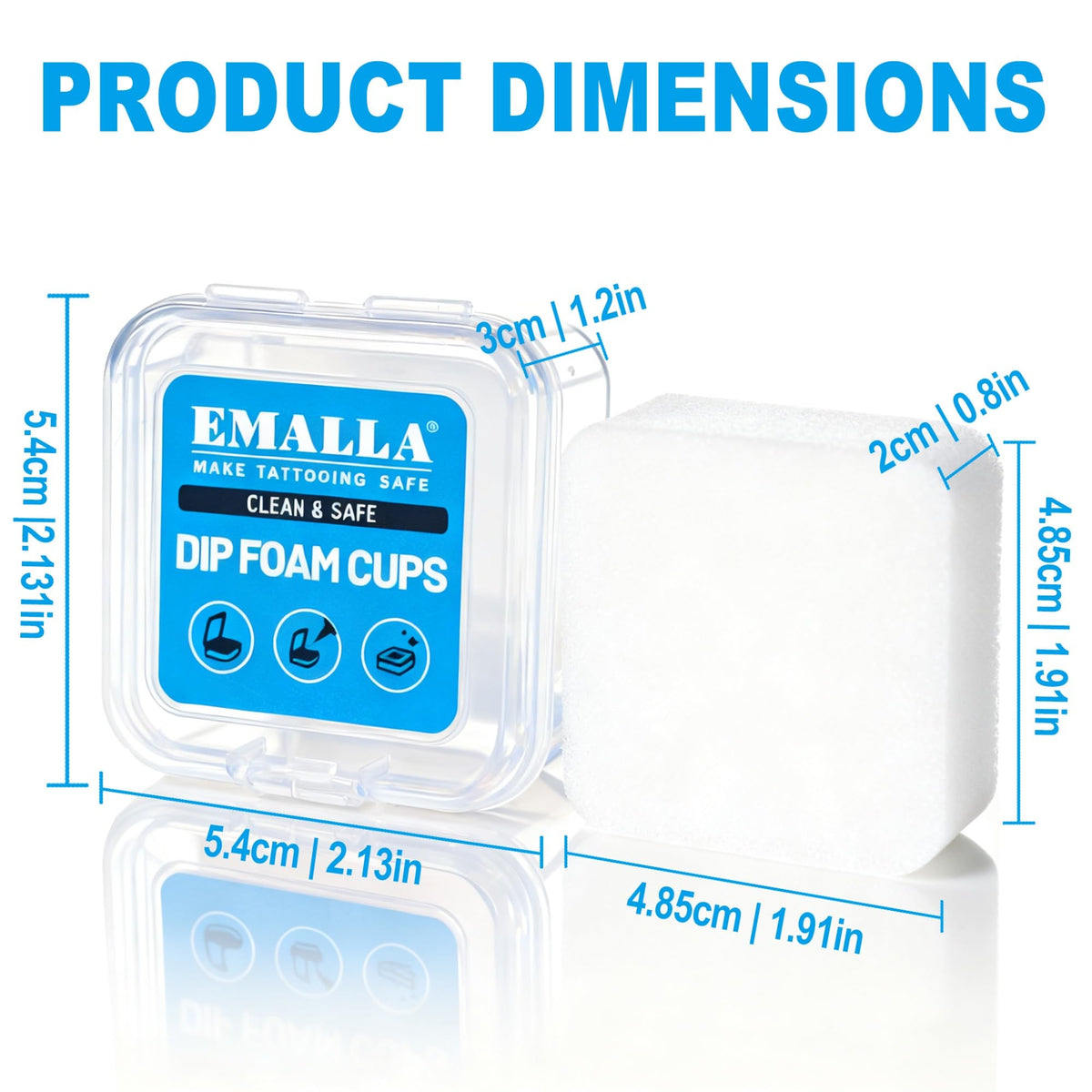 Emalla foam close-up showing absorbent texture that protects needle tips