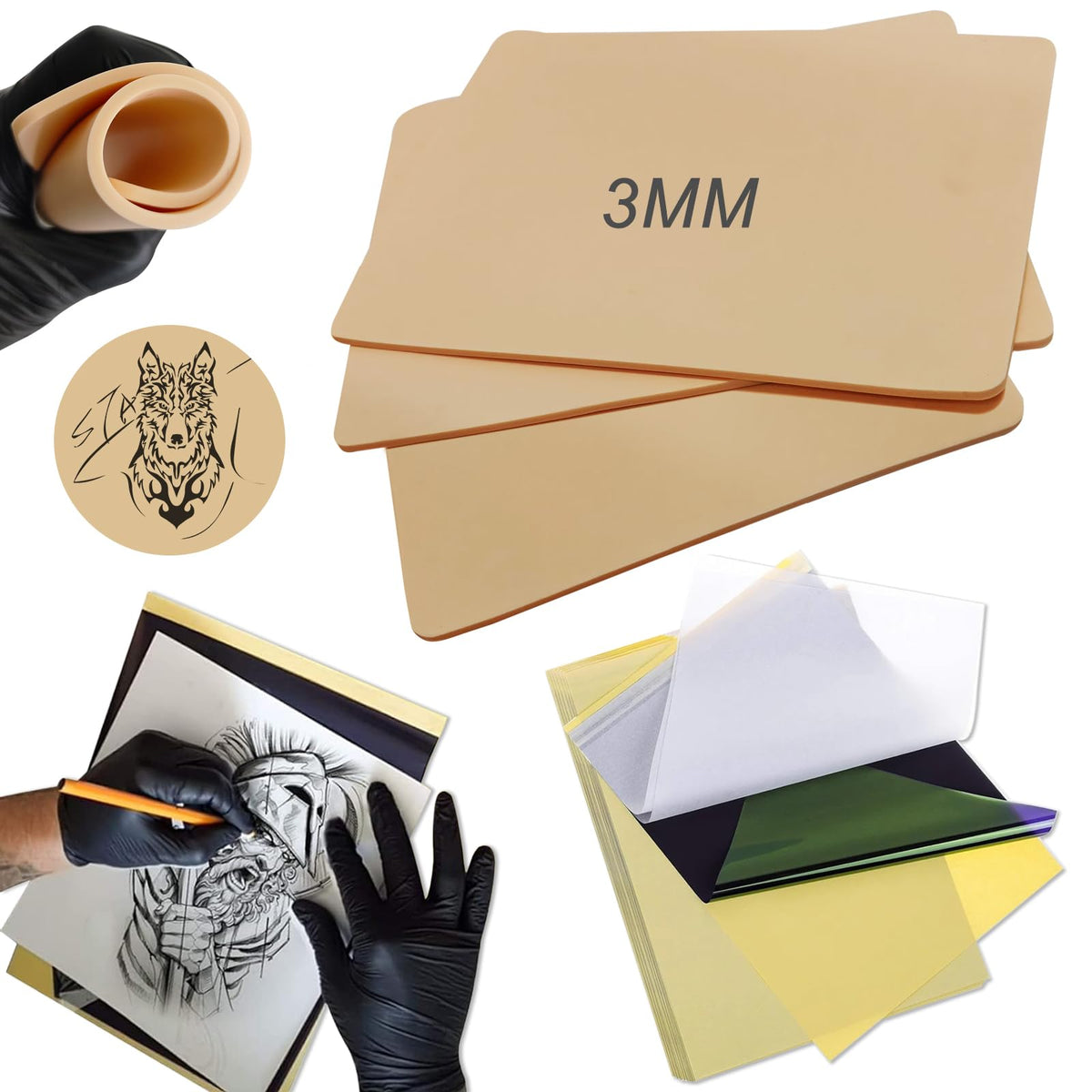 Emalla front packaging of practice kit showing included skins and transfer sheets for effective training