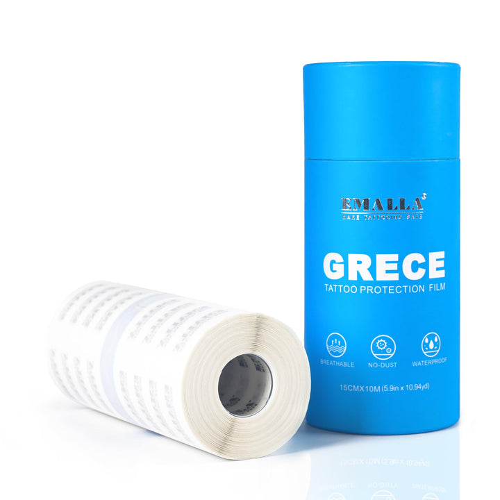 Emalla GRECE roll front view showing 6" width and clear film for easy studio use