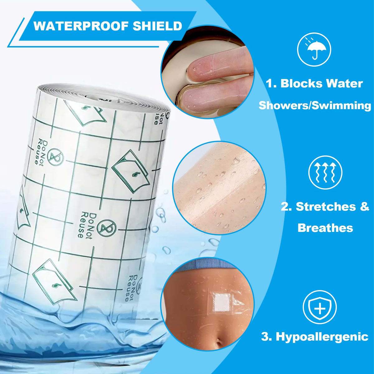 Emalla film in shower scene showing waterproof barrier during daily use