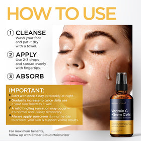 Ember Cloud applying serum to cheek, illustrates smooth absorption and instant hydration