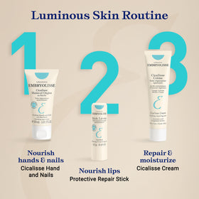 Embryolisse Cicalisse tube in a travel bag illustrating on-the-go restorative skincare