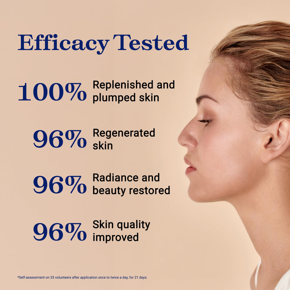 Embryolisse product applied to cheek demonstrating non-greasy, radiant finish