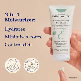 Embryolisse texture close-up revealing lightweight cream, illustrating non-greasy hydration