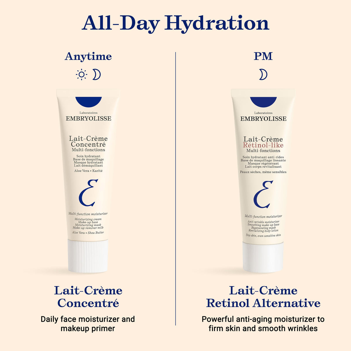 Embryolisse as overnight mask on face showing deep moisturization benefit