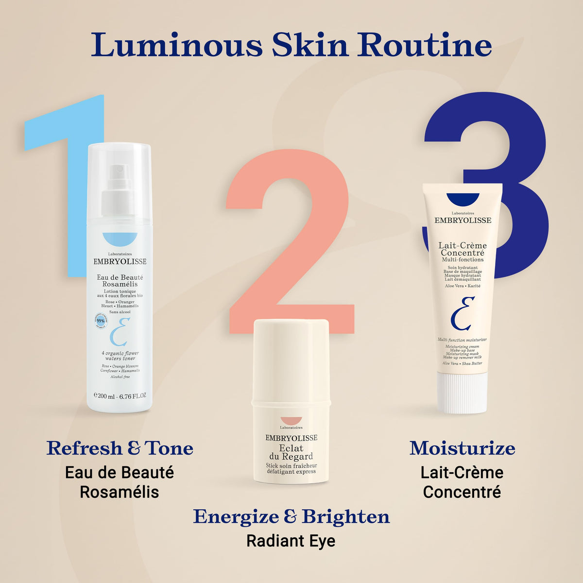 Embryolisse next to keys for pocketable size and easy travel hydration