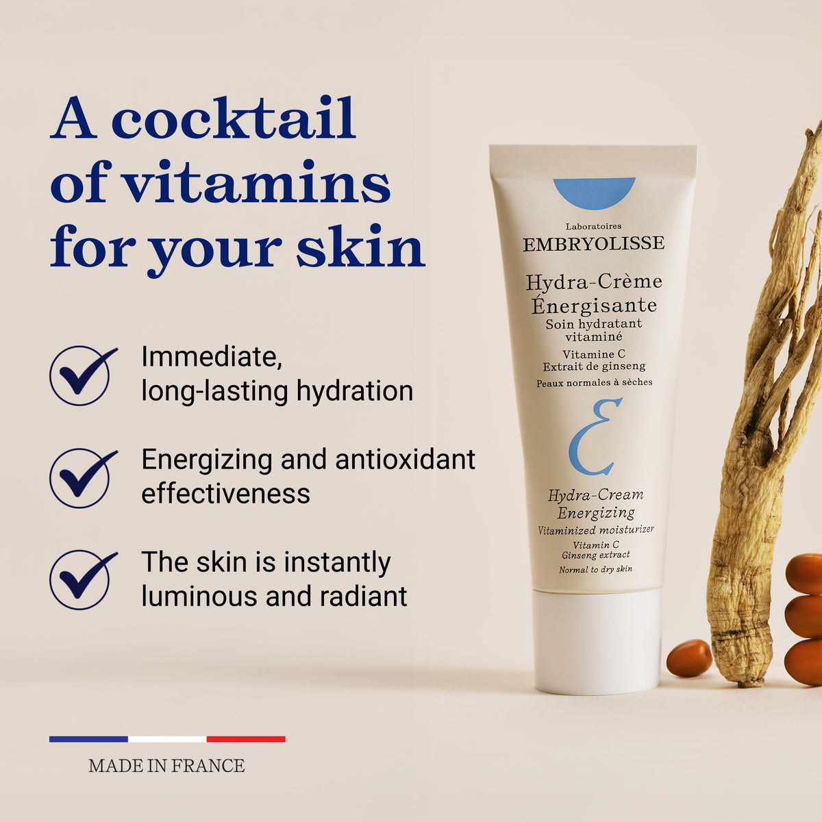 Embryolisse applying cream to hand demonstrating hydration and lightweight finish