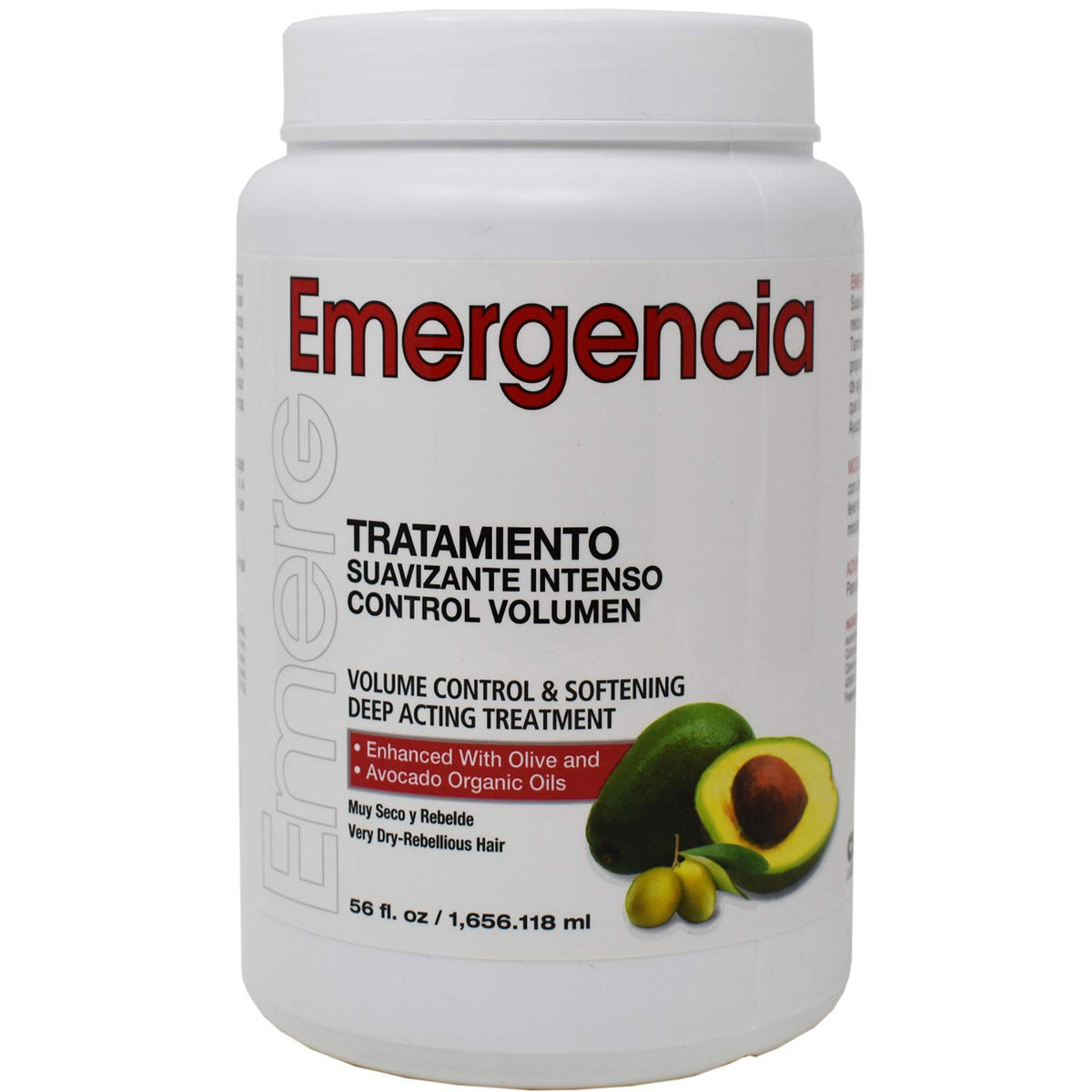 Emergencia 56 oz jar next to hand to show size and long-lasting professional value