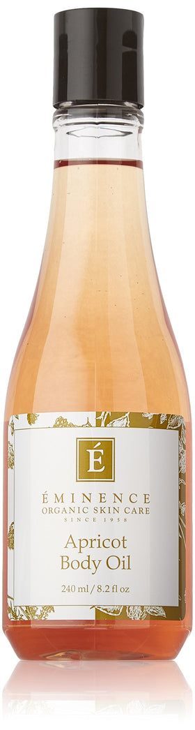 Eminence Apricot Body Oil front bottle shows packaging and size for quick identification