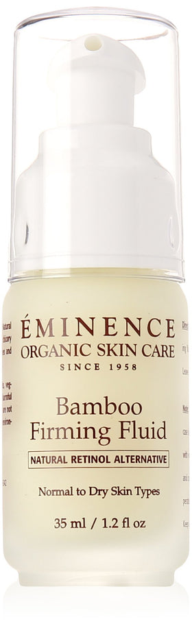 Eminence Bamboo Firming Fluid front bottle showing label and size, demonstrates premium skincare