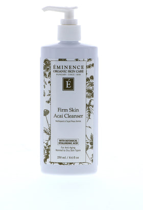 Eminence bottle next to serum and moisturizer showing layering compatibility