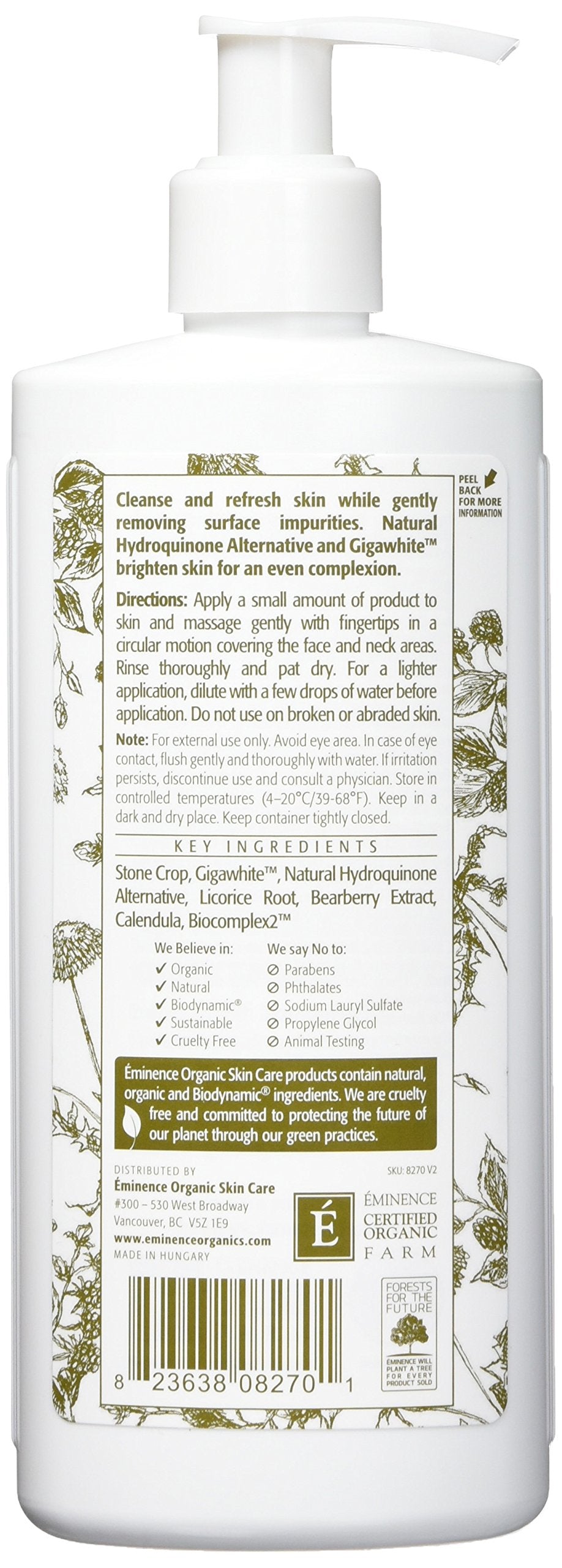 Eminence Bright Skin Cleanser cream texture close-up highlighting gentle formula and nourishing feel