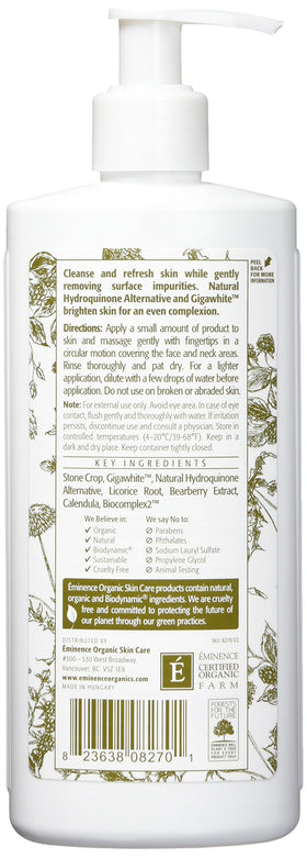 Eminence Bright Skin Cleanser cream texture close-up highlighting gentle formula and nourishing feel