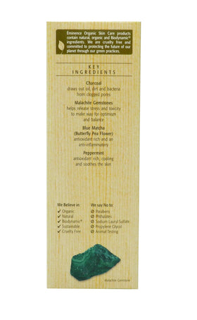 ÉMINENCE cleanser dispensed on finger demonstrating gel consistency for easy use