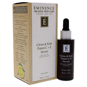 Eminence serum texture droplet on fingertip showing lightweight absorbency