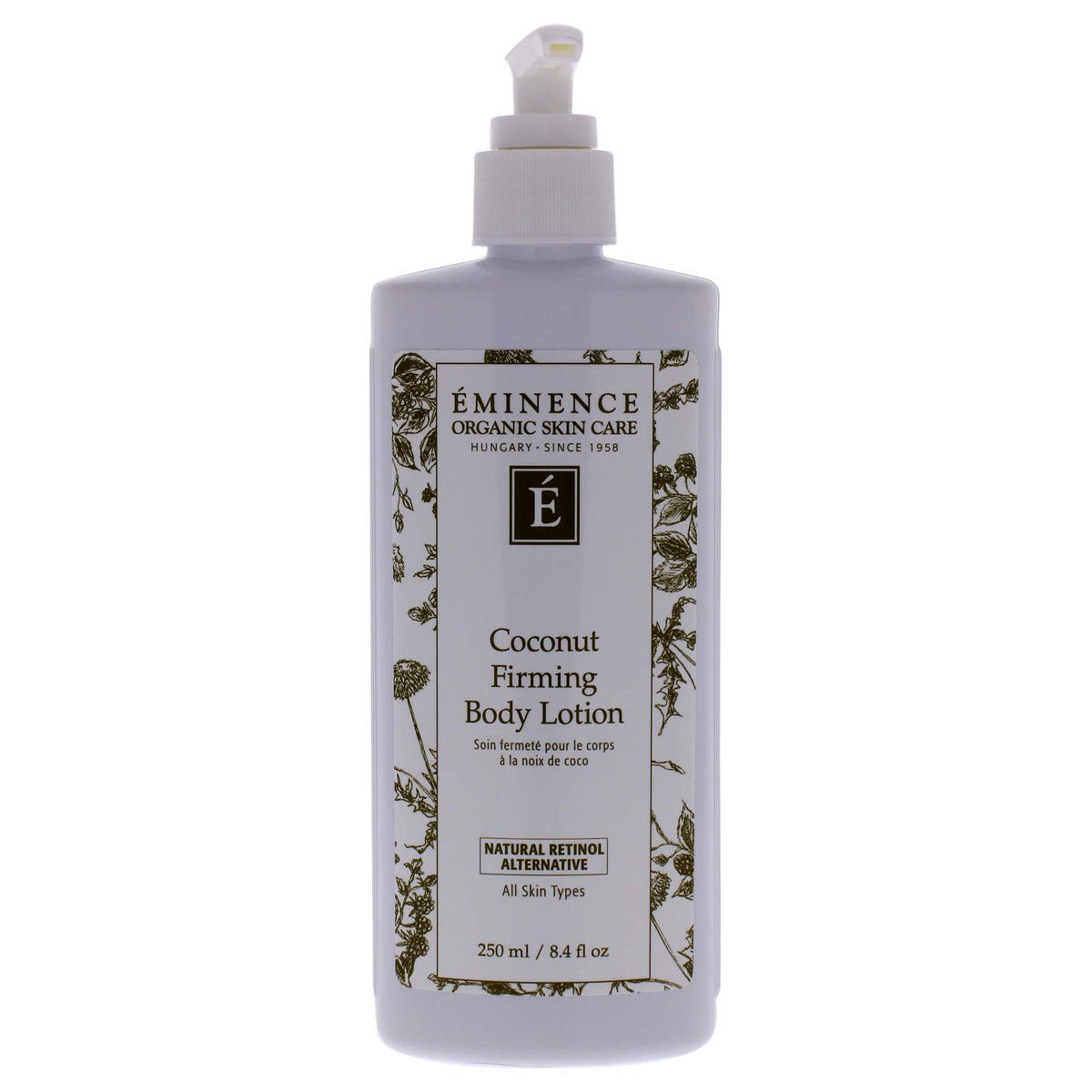 Eminence bottle front packaging showing product label and size benefits